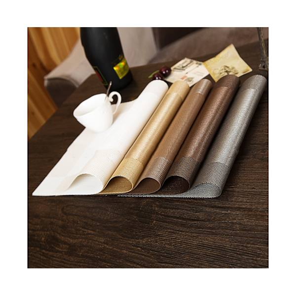Rektangel PVC Värmebeständig halkfri bordstablett Bordsmatta Kopp Tallrik Pad Dekor-Kaffe unikt värde