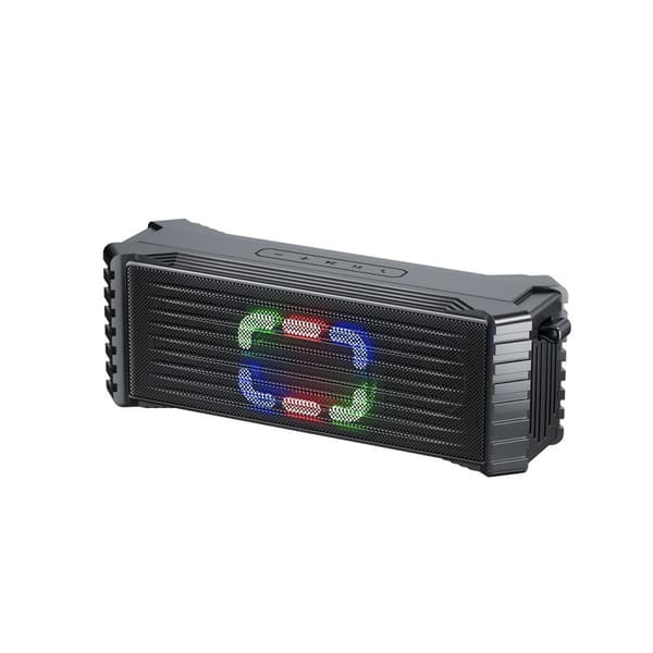 Bærbar Bluetooth-højttaler, sort, 20W, LED-lys, håndfri, Bluetooth 5.3, AUX, SD-kort