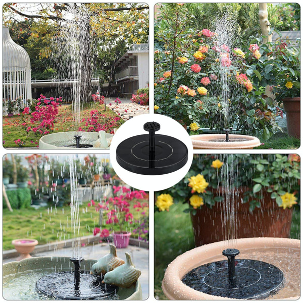 Vattenfontän solcellsdriven - Sol Fountain - Sol Fontänpump-13CM svart black