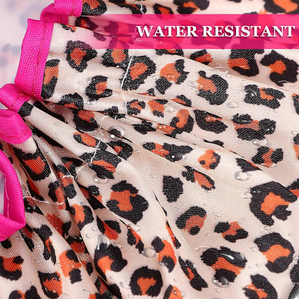 Genanvendelig brusehætte Badehætte Voksen Hårhætte Elastisk Leopardprint Brusehætte Badehat 27.00X11.00X0.30CM