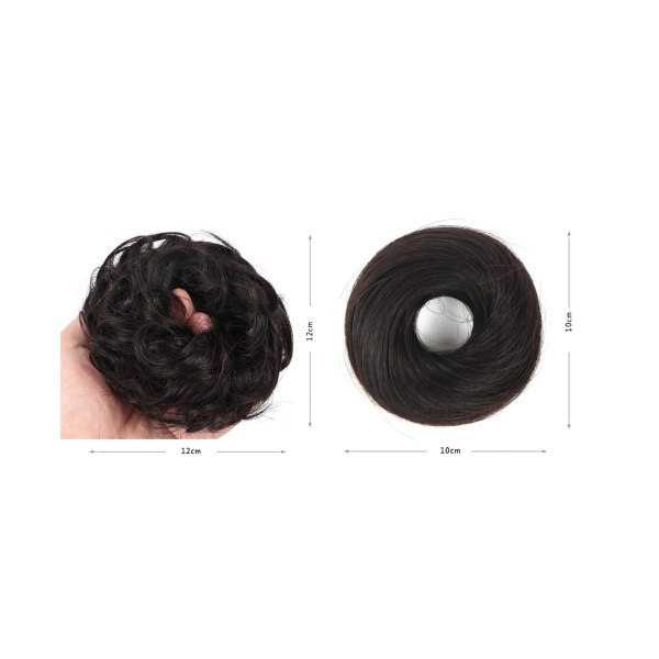 Chignon-hårstycke Elastiskt Attraktivt människohår Slät bulle hästsvanshår för damer - Naturligt svart rakt hår