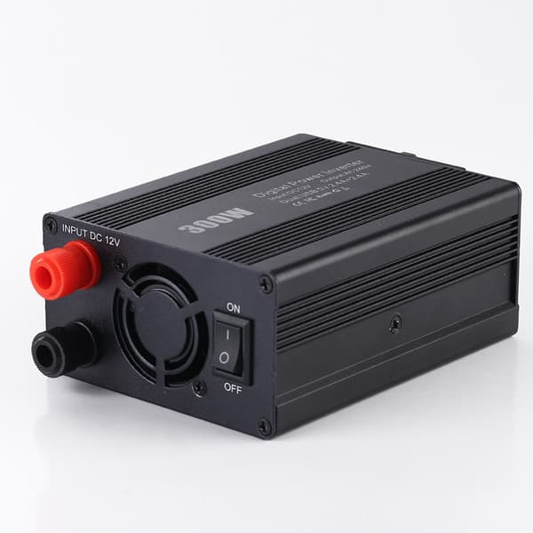 300W Bil DC AC Strømomformer, DC12V til AC220V Strømomformer med USB-porter, Ladefunksjon, EU-uttak Red EU Plug220V