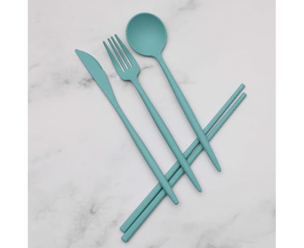 5 stk./sæt Praktisk bordservice sæt Plastik - Grøn