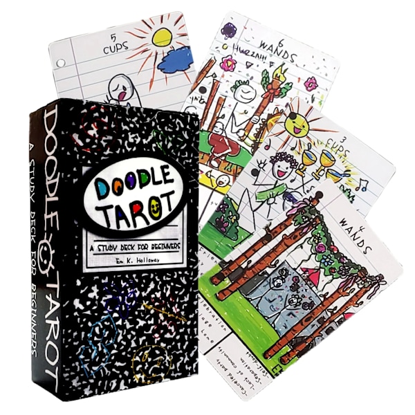 Doodle Tarotkort 78 stk. Tarotkortspil med Guidebog Spådomsspil Familieunderholdning Brætspil