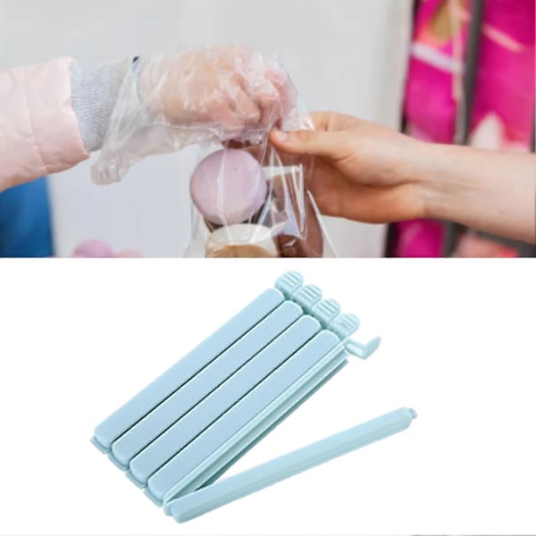 5 kpl Sininen Muovinen Tiivistysklipsi Uudelleenkäytettävä Ympäristöystävällinen Välipalapussin Tiivistysklipsi Yhteensopiva Ruoan Tuoreena Säilyttämiseen as the picture shows