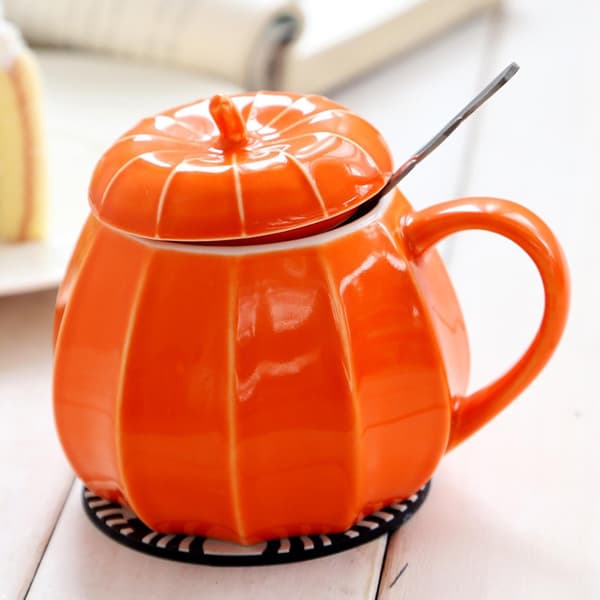 Halloween Pumpamugg, Orange Keramisk Höstkaffekopp