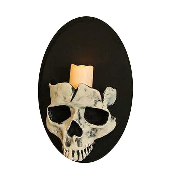 Skelett väggljusstake, skräckdekor för Halloweenfest