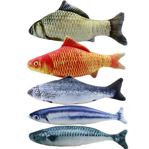5 st Katnip Fiskleksaker för 20 cm Leksaker Fiskkudde Katnip Leksaker Picture color