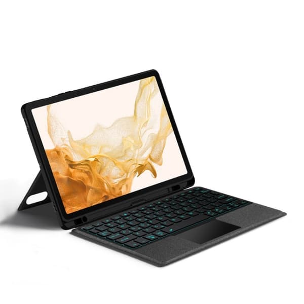 Bluetooth-tangentbordsfodral för Samsung Galaxy Tab S8 X700/S7 T870, läder, delad design