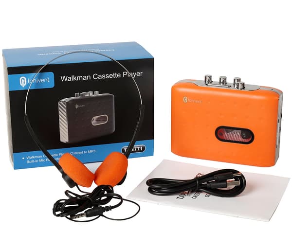 Kassettspiller til MP3-konverterer med kassett til MP3-konvertering Orange