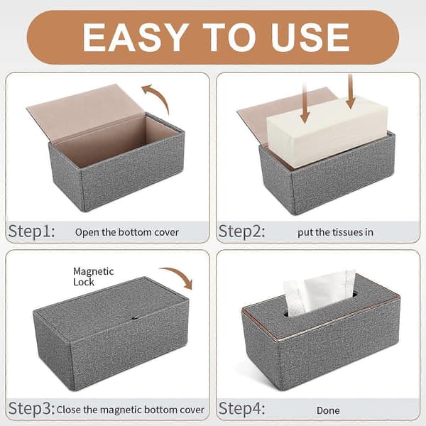1 Läder Tissue Box, Rektangulär Tissue Box