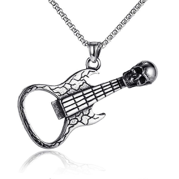 Retro Ölpresent för Män Dödskalle Gitarr Ölöppnare, Födelsedag Halloween Julklapp