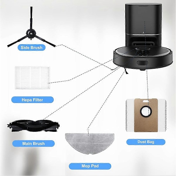Tillbehörssats för Tapo RV30 Max Plus/RV30 Max/RV20 Max Plus/RV20 Max Robotdammsugare Ersättningsdelar As Shown