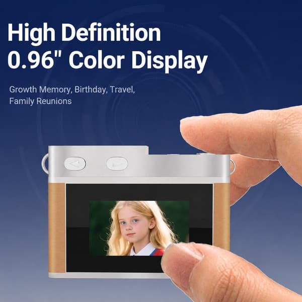 Retro Mini Digitalkamera för Studenter, HD-fotografering med Blixt, Selfie Vlog, Present blue S12(0.96inch screen/fill light)