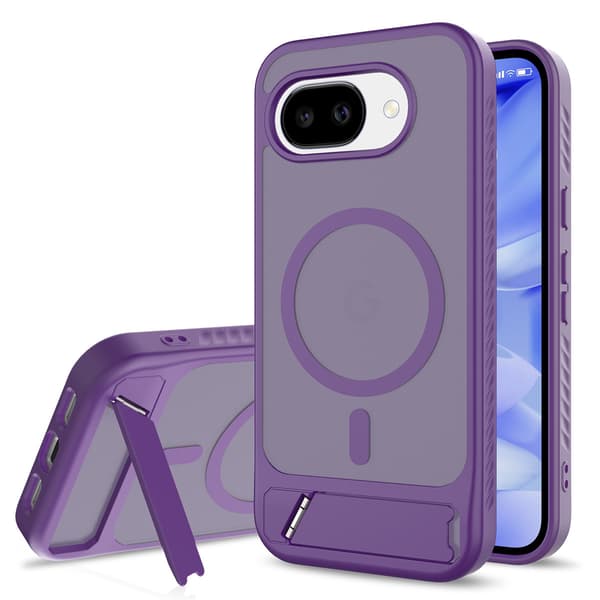 Magnetisk stativtelefondeksel kompatibelt med Google Pixel 9, Google Pixel 10 Pro XL og Google Pixel 10A-Dugt Purple For Pixel 9/10/9 Pro/10 Pro