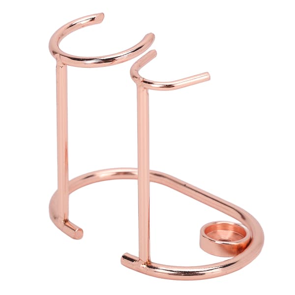 Barberstativ i rustfritt stål, moderne design, rustfritt, slitesterkt, lite og bærbart, holder for barberkost, for baderom, roségull