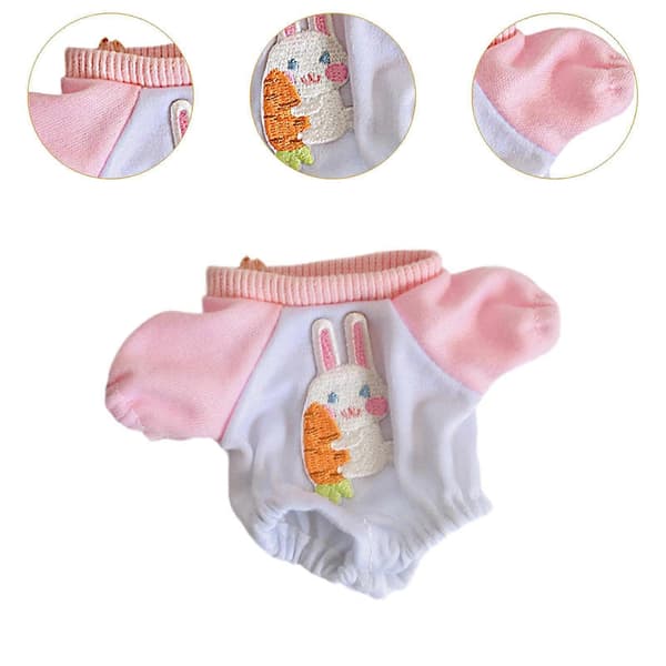 Kläddocka Bodysuit, Docktillbehör, Söta Dockkläder, Dockkläder för 17cm Hängdocka Kostym Utklädning Pink