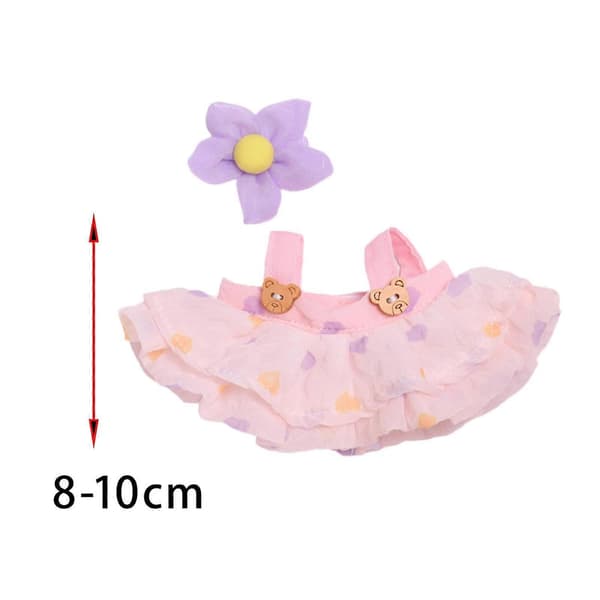 Mini Dockkläder Håraccessoar Utklädnad för Tygdockor Hängdocka Dockor pink For 15cm Dolls