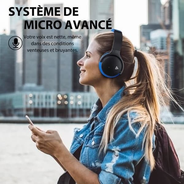 COWIN E7 BASIC B blå sort hovedtelefoner aktiv støjreduktion bluetoote headset trådløst headset