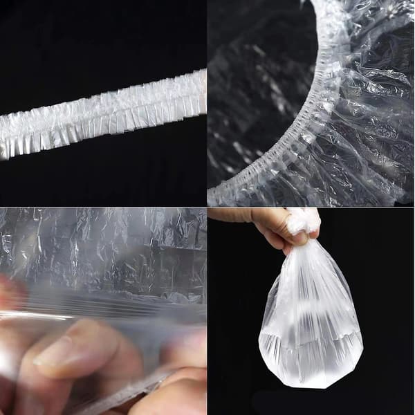 Engangs Brusehætter 100 stk - Multifunktionel Fortykket Elastisk Badehat Plastik Vandtæt Klar Brusehætte Bade Hår