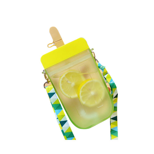 Halmkopp Bärbar Hälsosam tätning Transparent dricksvattenflaska för Office-Yellow