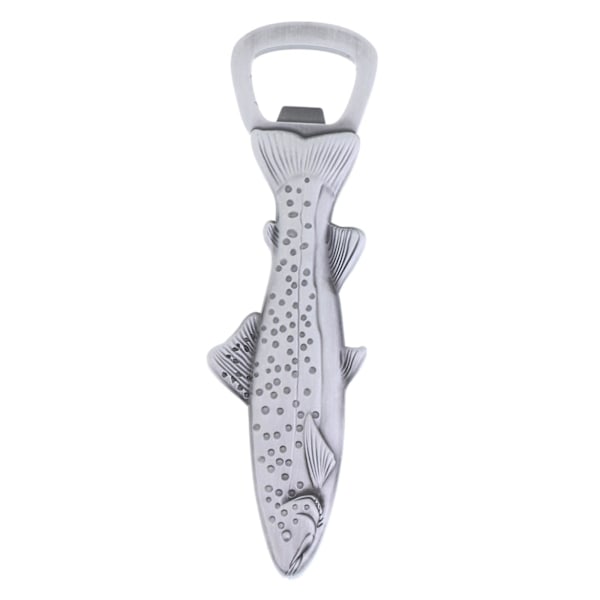 Metall Öring Fisk Flasköppnare Kylskåpsmagnet Fiskform 13cm Silver 13x3.7cm