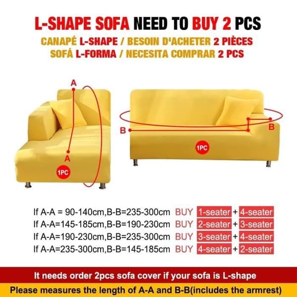 Stretch cover för soffa och fåtölj, vattentät, solid, passar 2-sits hörnsoffa