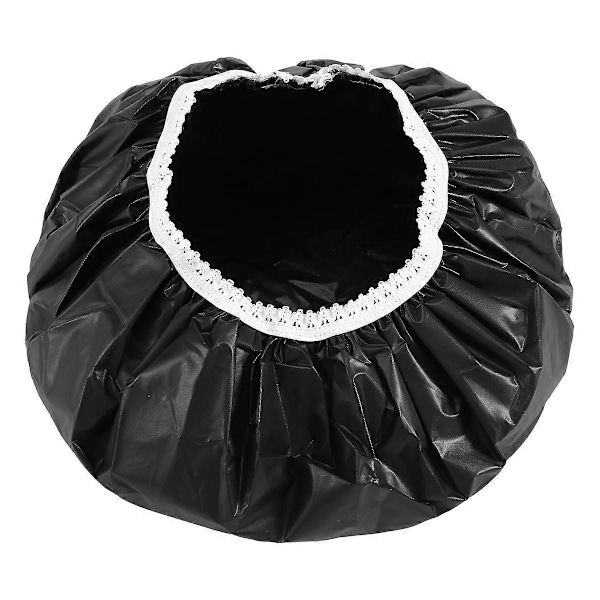 1 stk. Vanntett dusjhette for husholdningsbruk, svømmedusjhette (svart) Black