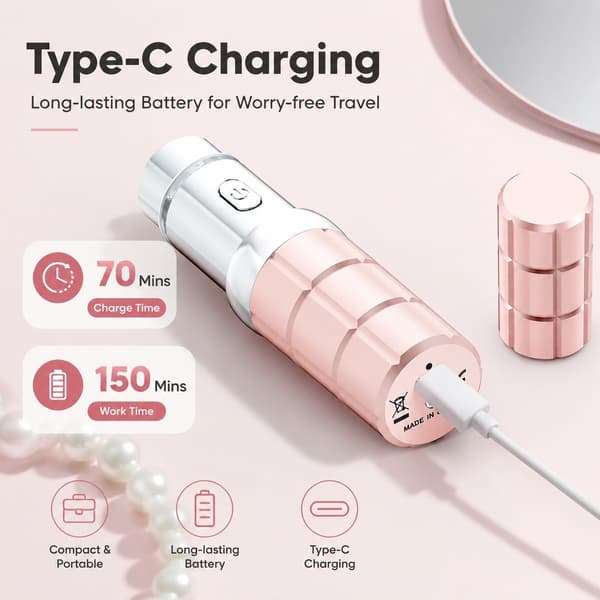 Elektrisk ansiktshårfjerner for kvinner, smertefri hårfjerning, USB oppladbar leppestiftdesign