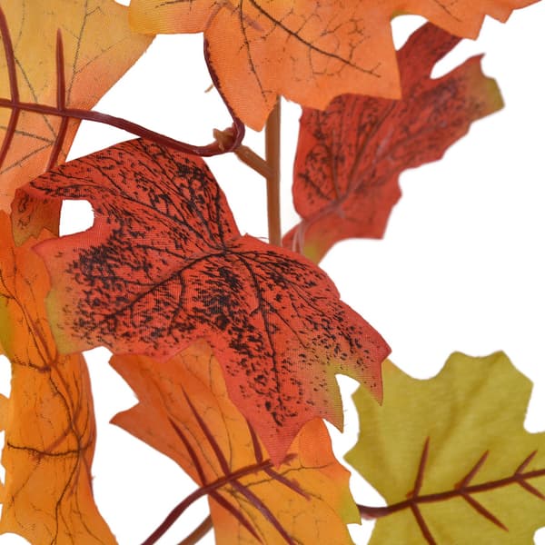 Kunstig lønnebladkrans, høstdekor til Thanksgiving Halloween, dobbel lønneranke, A01