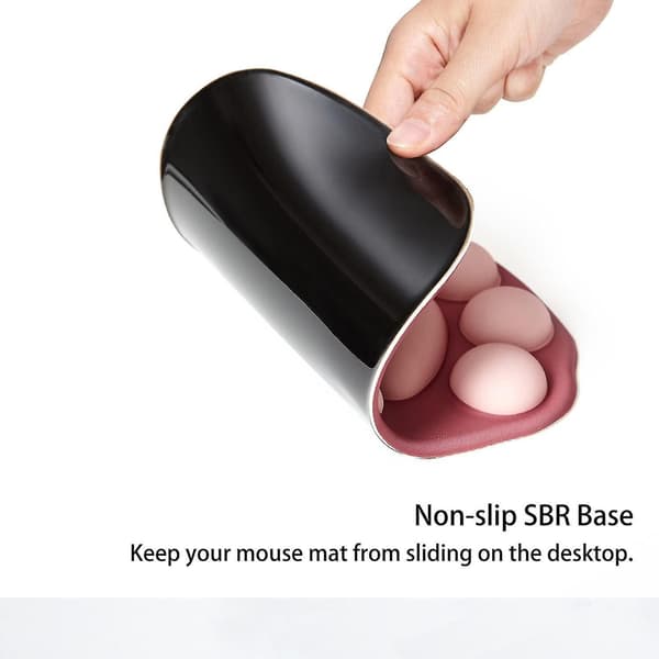 Musematte med håndleddsstøtte, Rød, Ergonomisk musematte, Kawaii kattemusematte, Silikon gel musematte, Nei