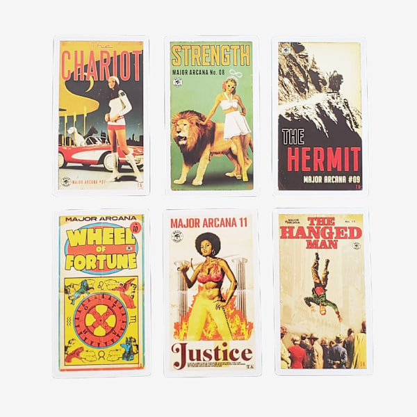 The Pulp Tarotkort med häfte 78 st Tarotkortlek Förgylld kant, Perfekt för sällskapsspel Tarotkort