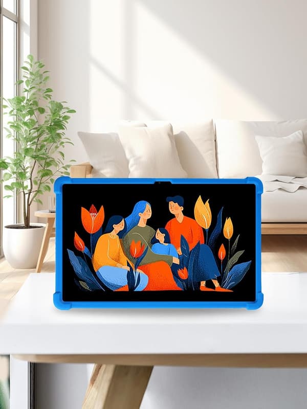 Kompatibel med Lenovo Idea Tab Plus/Tab K12, barnvänligt silikonfodral med stativ