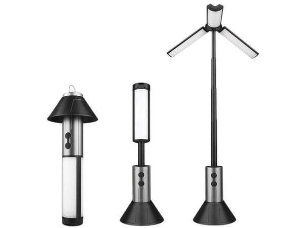 LED Campinglykt, Teleskopisk, 3000mAh, USB-C Oppladbar, 3 Lysmoduser, 25-52cm
