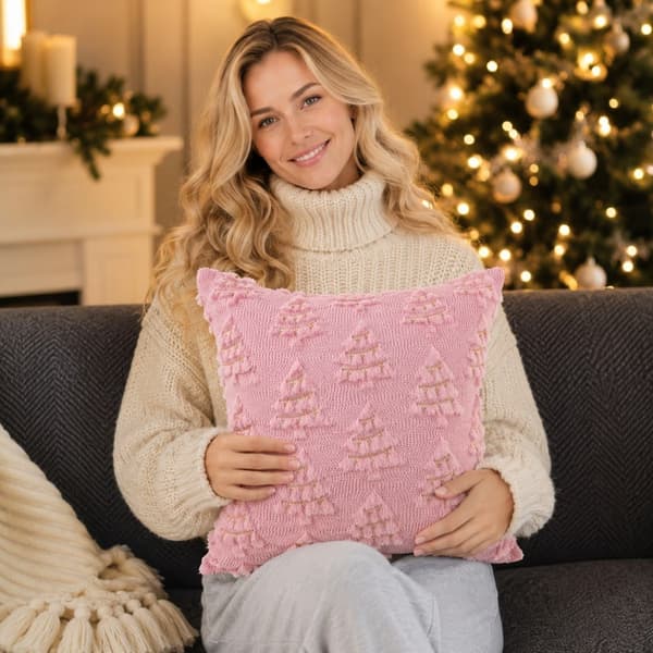 Juleplysj-putetrekk til sofa, 2 stk, festlig julepynt til hjemmet, stue