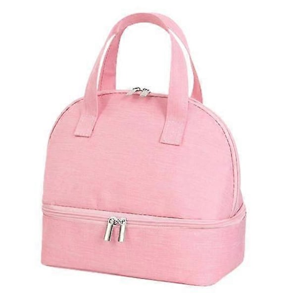 Läckagesäker Väska Kompakt Isolerad Bento Tote Lunchväska Hållbar Isolerad Lunchlådeväska pink