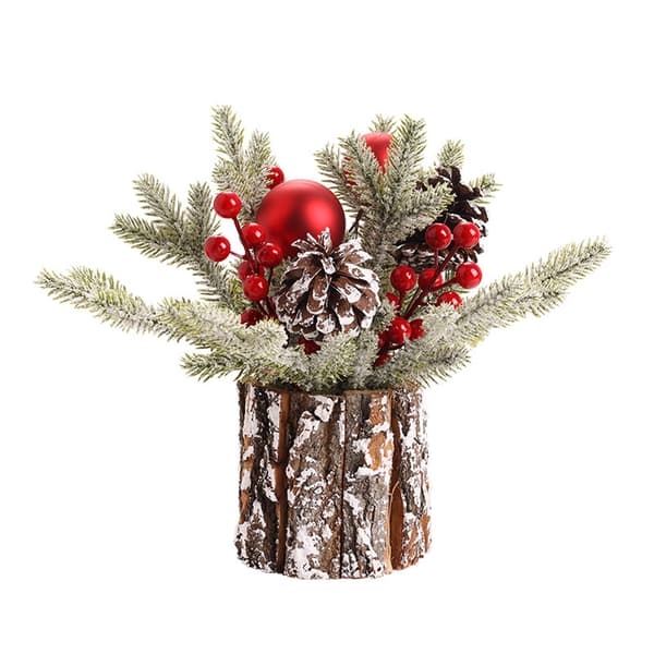 Mini julgran, flockad skrivbordsdekoration, liten julgran för hemmet