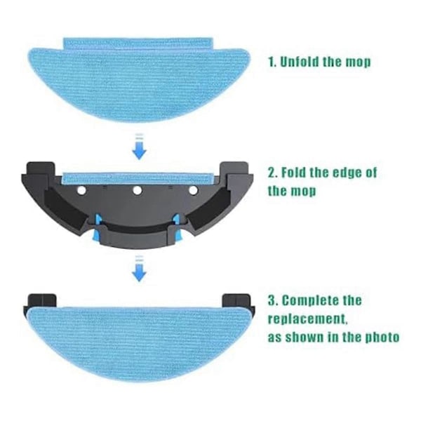 Pakke med 6 moppekluter erstatningsdeler for L9000, for SL60D, for L6 Nex, for Q6 SE robotmopp Blue