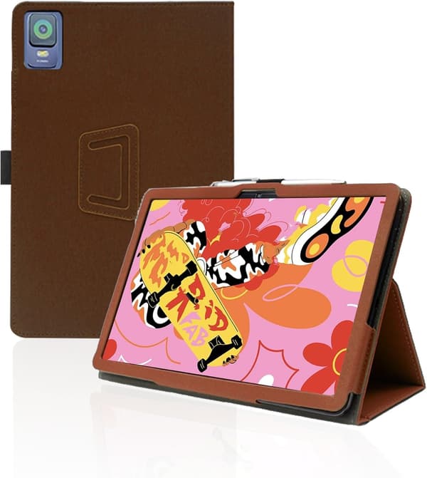 Fodral för XPPen Magic Drawing Pad 12.2\", PU-läder, vikbart stativ, pennhållare, handledsrem brun
