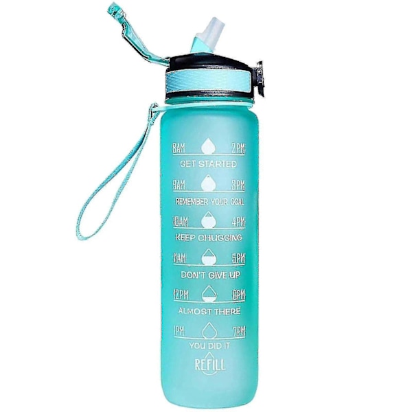 1000 ml Motivoiva Urheilujugga Aika-merkinnällä Ulkoilma Fitness-Muki Gradienttivärinen Muki Ulkoilma Jäädytetty Vesi Pullo Style 11