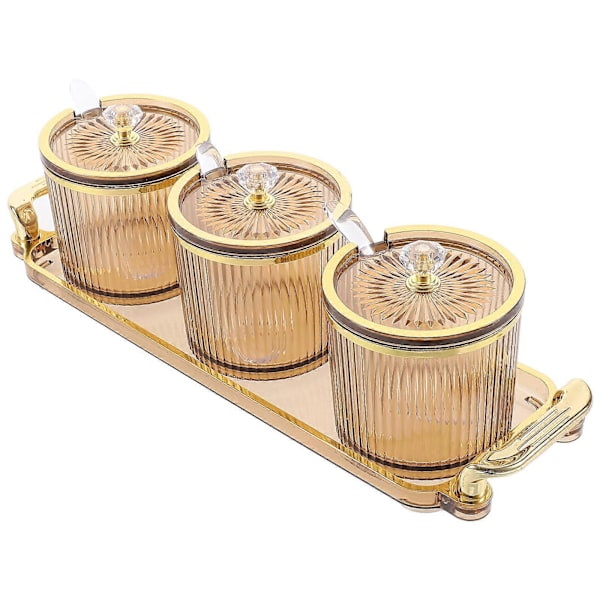 1 Set Kryddförvaringslåda Krydda Kryddförvaringslåda Kryddhållare Saltlåda Light Brown 32.00X9.60X3.50CM