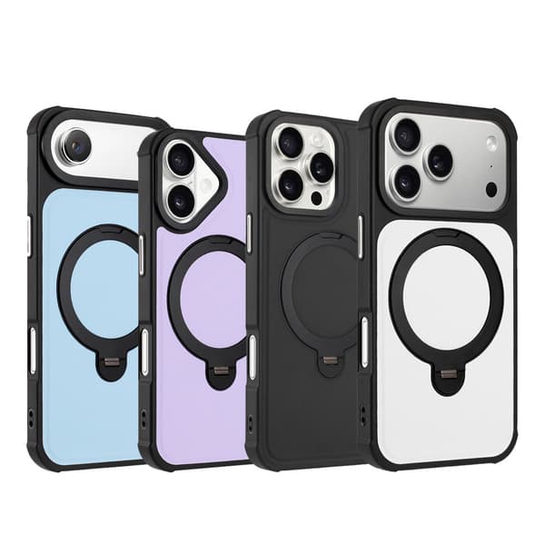 Magnetiskt stativtelefonfodral kompatibelt med iPhone 17 Pro Max, iPhone 17 och iPhone 16 Pro-Dugt Black For iPhone 17 Pro Max