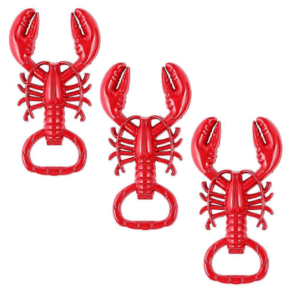 Cool Kräftformad Flasköppnare Zinklegering Multipurpose För Utomhus 3st Red 8X4.5CM