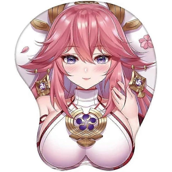 Anime Musmatta, Gaming Musmatta, Yae Miko Musmatta, Musmatta med Handledsstöd 3D Musmattor