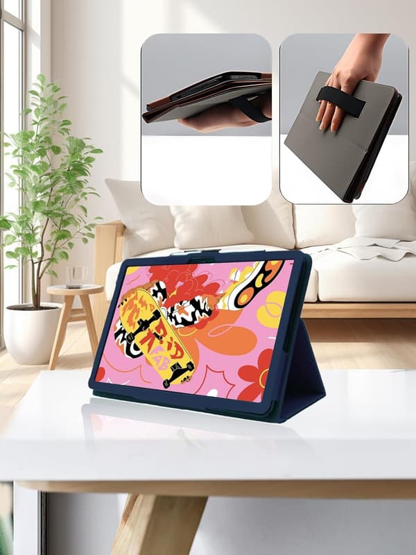 Etui til XPPen Magic Drawing Pad 12.2\", PU-læder, foldbart stativ, blyantholder, håndledsrem