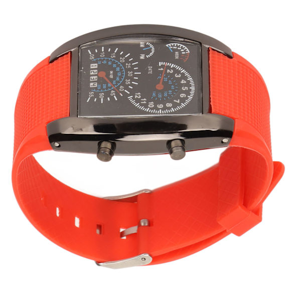 LED Elektronisk Ur Klassiske Digitale Ure Justerbart Racing Dashboard Armbåndsur Rød Rem