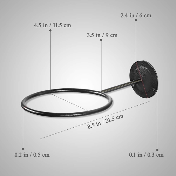 Väggmonterade bollhållare – 2st bollhållare Space Saver Väggfäste Display Förvaring Fotboll sovrum Tillbehör (svart)