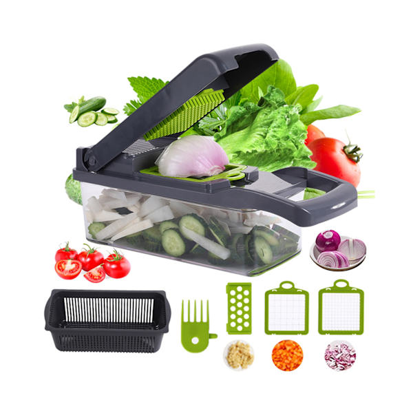 1 Set Bekväm Veggie Chopper High Hardness Bailer - Grå