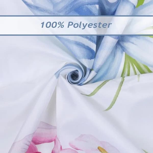 Blomster Sommerfugl Bruseforhæng 183x183cm, Vandtæt Polyester, Badeværelsesindretning
