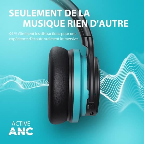 COWIN E7 BASIC B Azure Blue Aktive Støjreducerende Hovedtelefoner Bluetooth Hovedtelefoner Trådløse Hovedtelefoner